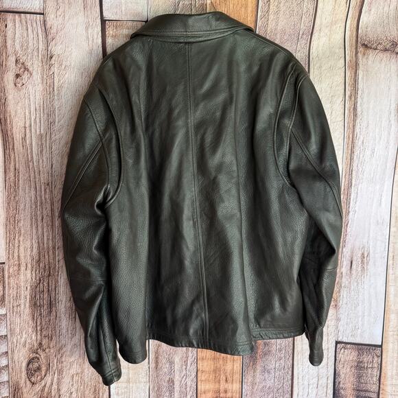 Eddie Bauer Jacket Leather Brown XL Classic Men's Moto Classic Timeless Lined - Picture 2 of 9